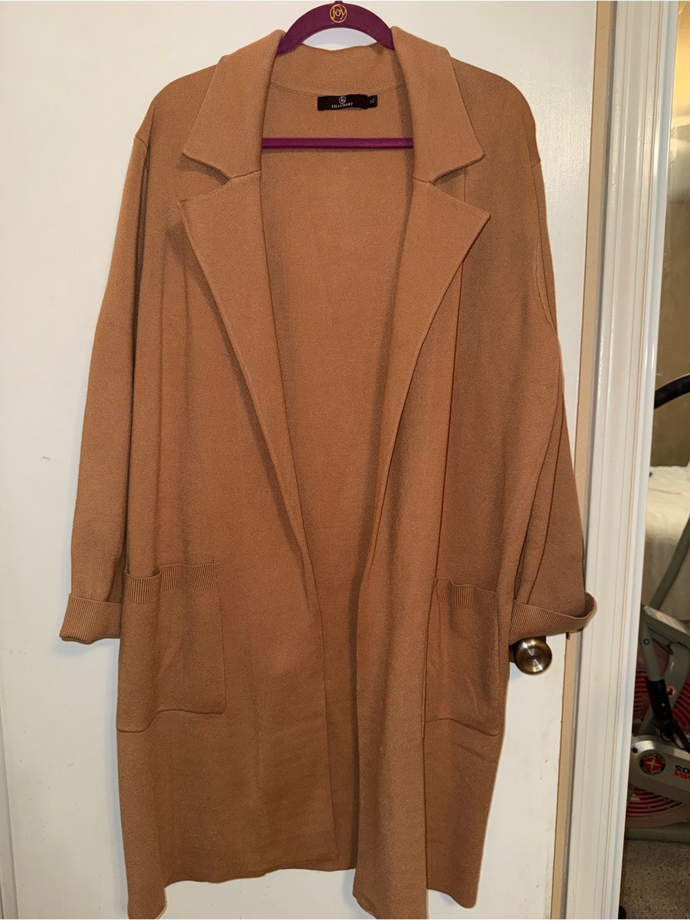 Relaxed Camel Trench Cardigan by LC Lauren Conrad